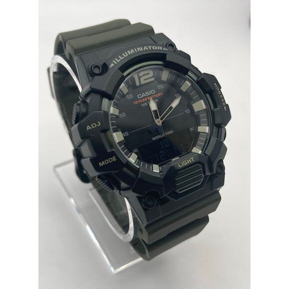 Mens Watch 46mm Casio Illuminator Dual Digital Analog World Time Multifunction - Picture 1 of 7